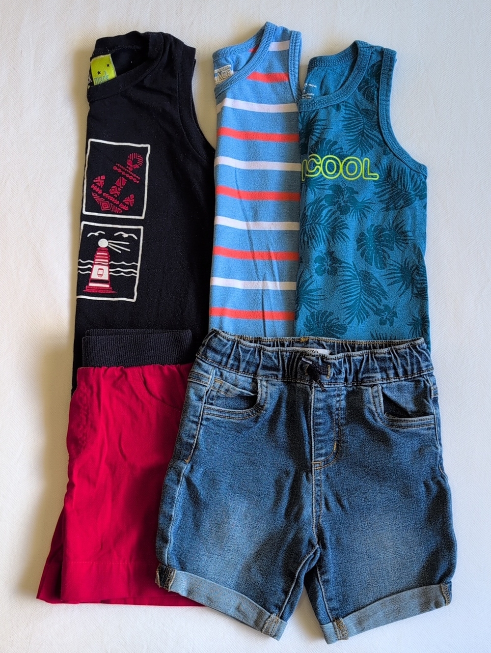 Toddler Boys Summer Outfits Bundle 5pc Lot Size 3T George TCP Mick Mack